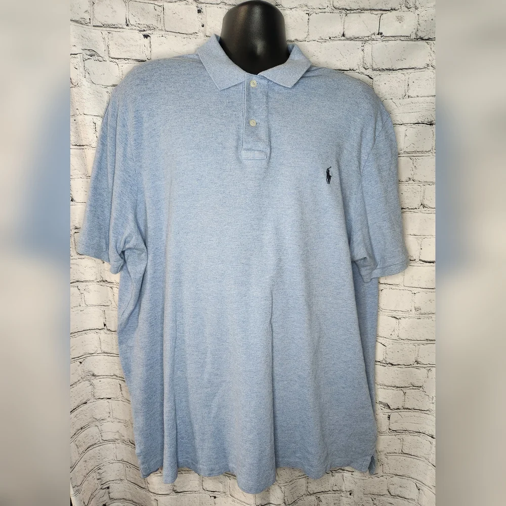 Polo Ralph Lauren Big & Tall Blue Short Sleeve Polo Shirt Size XXL‎